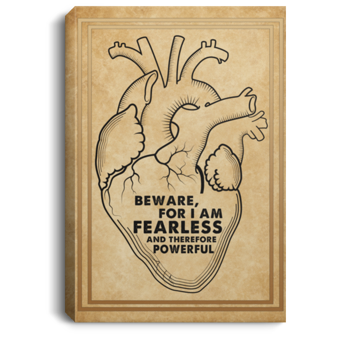 Beware For I Am Fearless And Therefore Powerful Framed Canvas Prints - Unframed Poster - Home Decor Wall Art, White, 0.75'' Framed Canvas