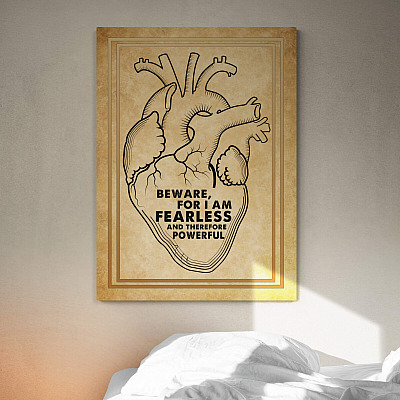 Alternative view of Beware For I Am Fearless And Therefore Powerful Framed Canvas Prints - Unframed Poster - Home Decor Wall Art