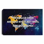 The World Is A Book Gallery Wrapped Framed Canvas Prints - Unframed Poster - Home Decor Wall Art, White, 0.75'' Framed Canvas