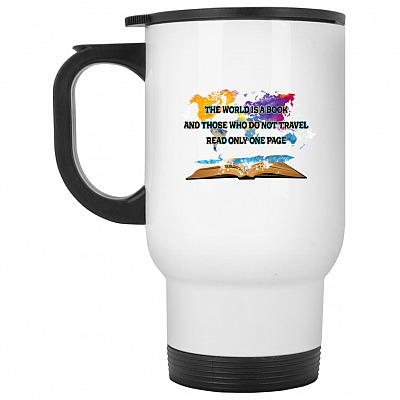 14 oz. White Travel Mug