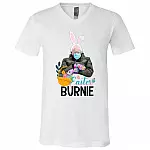 Snuggle Bernie Tee, White, V-Neck T-Shirt