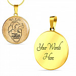Beware For I Am Fearless And Therefore Powerful Circle Pendant Necklace - Circle Luxury Necklace (Gold Plated)