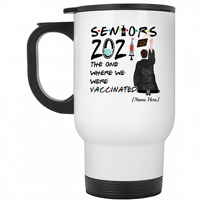 14 oz. White Travel Mug