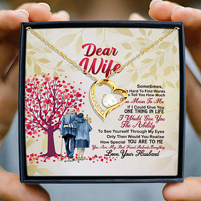 Dear Wife Sometimes It's Hard To Find Words To Tell You I Love You Forever Love Heart Pendant Necklace
