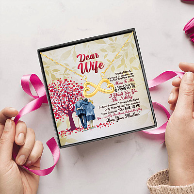 Alternative view of Dear Wife Sometimes It's Hard To Find Words To Tell You I Love You Infinity Heart Pendant Necklace