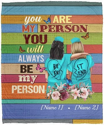 Personalized Bestie Nurse, White, Cozy Plush Fleece Blanket - 50x60