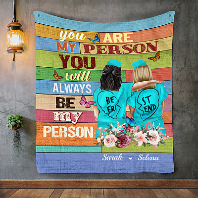 Alternative view of Personalized Bestie Nurse You Are My Person Always Be My Person Fleece Blanket - Premium Sherpa Blanket - Bestie Nurse Blanket