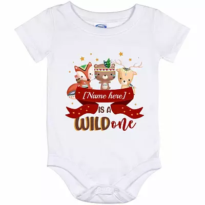 Wlidone Onesie, White, Baby Onesie - 12 Month