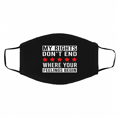 Rights Mask, Black, Cloth Face Cover – Medium/Large