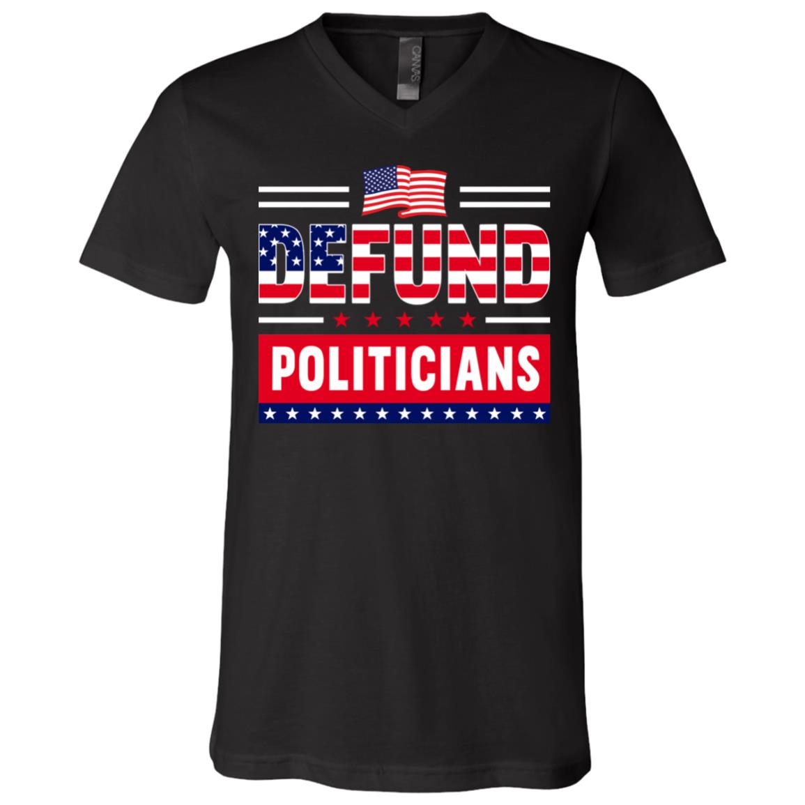 Defund T, Black, V-Neck T-Shirt