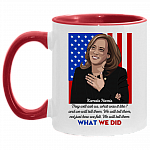 Kamala Harris Madame Vice President - Tell Them What We Did Women History Month Accent Mug, White/Red, 11 oz. Accent Mug