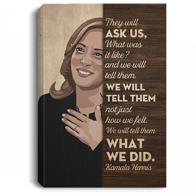 Kamala Harris Madame Vice President Framed Canvas Prints - Tell Them What We Did Women History Month Unframed Poster, White, 0.75'' Framed Canvas
