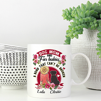 Alternative view of Personalized Dog Lover Gift Ceramic Coffee Mug - Dog Mom and Fur Baby Beer Stein