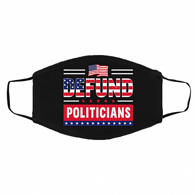 Defund mask, Black, Cloth Face Cover – Medium/Large
