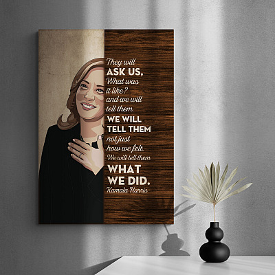 Alternative view of Kamala Harris Madame Vice President Framed Canvas Prints - Tell Them What We Did Women History Month Unframed Poster