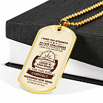 To My Son I Wish You Strength to Face Challenges with Confidence I Wish You Adventure Dog Tag Pendant Necklace - Dog Tag (Gold Plated)