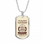To My Son I Wish You Strength to Face Challenges with Confidence I Wish You Adventure Dog Tag Pendant Necklace - Dog Tag (Silver)