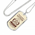 To My Son I Wish You Strength to Face Challenges with Confidence I Wish You Adventure Dog Tag Pendant Necklace - Dog Tag (Silver)