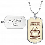 To My Son I Wish You Strength to Face Challenges with Confidence I Wish You Adventure Dog Tag Pendant Necklace - Dog Tag (Silver)