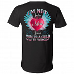 I'm Not Just A Mom I'm A Mom To A Child With Wings Print On Back T-Shirt Only - Loss Of Son Memorial V-Neck Tee, Black, V-Neck T-Shirt I'm Not Just A Mom I'm A Mom To A Child With Wings Print On Back T-Shirt Only - Loss Of Son Memorial V-Neck Tee, Black, V-Neck T-Shirt