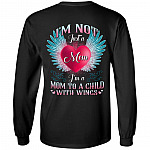 I'm Not Just A Mom I'm A Mom To A Child With Wings Print On Back Hoodie - Sweatshirt - Son Memorial Long Sleeve, Black, Long Sleeve