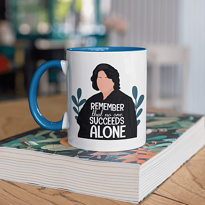 Alternative view of Sonia Sotomayor No One Succeeds Alone - Influential Women History Month Accent Mug