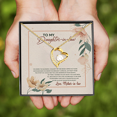 Alternative view of To My Daughter In Law You Were The Blessing I Couldn't Yet See When I Wiped His Tears Forever Love Heart Necklace