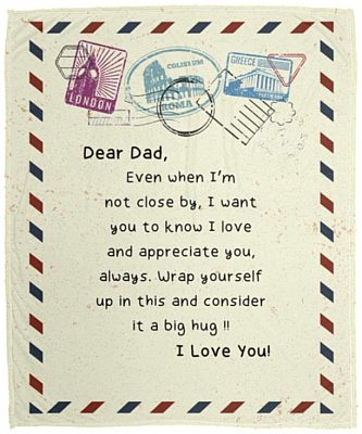 Dad Blanket, White, Cozy Plush Fleece Blanket - 50x60