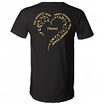Personalized The Moment Your Heart Stopped Mine Changed Forever Butterfly Memorial Print On Back T-Shirt Only - V-Neck, Black, V-Neck T-Shirt