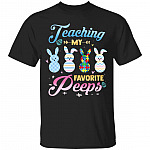Teaching My Favorite Peeps Autism T-Shirt, Black, Unisex T-Shirt