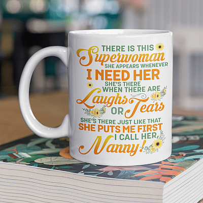 Alternative view of There Is This Superwoman Nanny Ceramic Coffee Mug - Water Bottle - Color Changing Mug