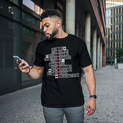 Alternative view of Vaccinated Crosswords T-Shirt