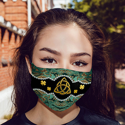 Alternative view of Trinity Irish Celtic Symbol Washable Reusable Custom - Printed Cloth Face Mask Cover