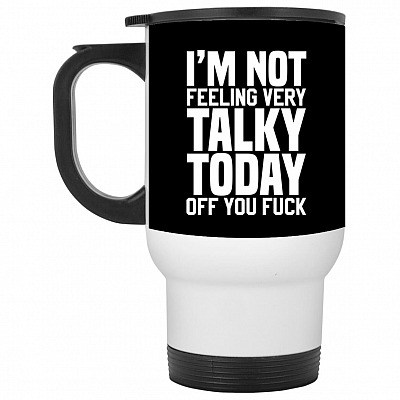 14 oz. White Travel Mug