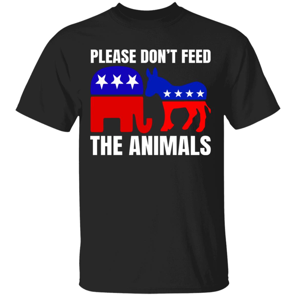 Defund Politicians Please Don't Feed the Animals - Liberals Republican Political T-Shirt - V-Neck Tee, Black, Unisex T-Shirt