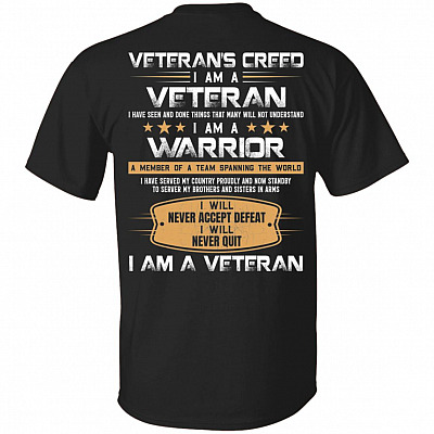 Veteran's Creed, Black, Unisex T-Shirt