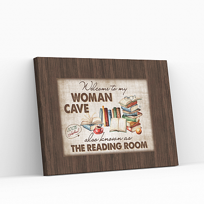 Alternative view of Welcome To Woman Cave Also Known As The Reading Room Framed Canvas - Unframed Poster - Reading Book Home Decor