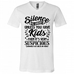 Silence Shirt, White, V-Neck T-Shirt Silence Shirt, White, V-Neck T-Shirt