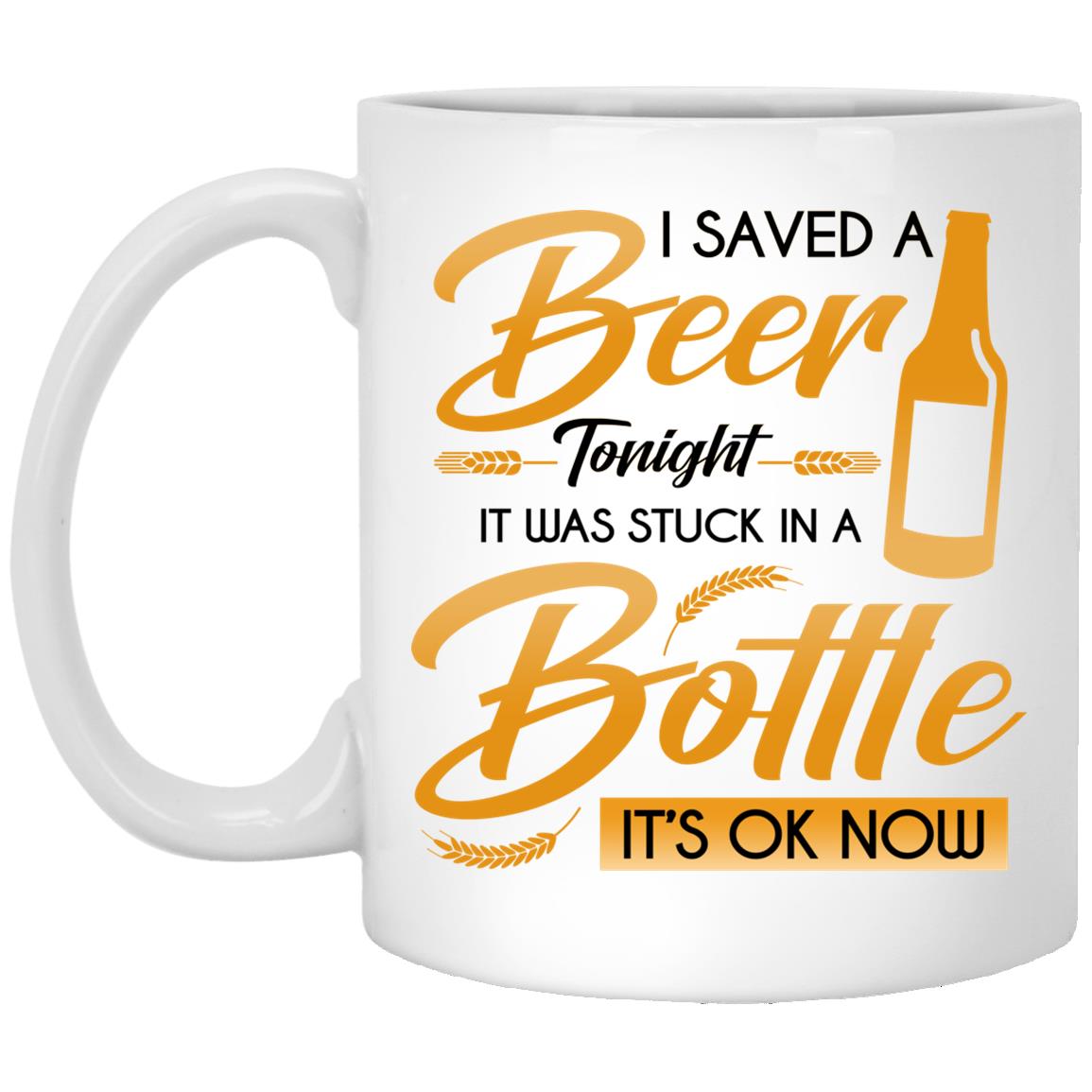 Beer Mug, White, 11 oz. White Mug