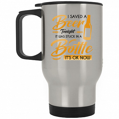 14 oz. Silver Travel Mug