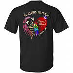 Personalized In Loving Memory A Piece Of My Heart Lives In Heaven Print On Back T-Shirt - Memorial Shirt, Black, Unisex T-Shirt