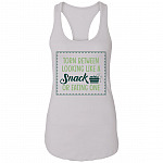 Torn Between Looking Like a Snack or Eating One Snack Lovers Cotton Tank Top Tee - Ladies Racerback Tank, White, Ladies Racerback Tank