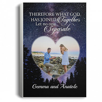 Personalized Photo Therefore What God Has Joined Together Framed Canvas Prints-Unframed Poster-Decor Wall Art, White, 0.75'' Framed Canvas