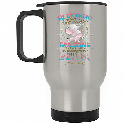 14 oz. Silver Travel Mug