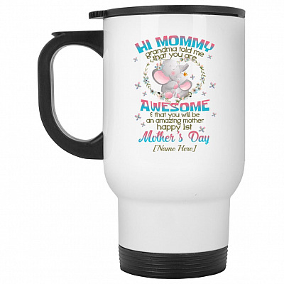 14 oz. White Travel Mug