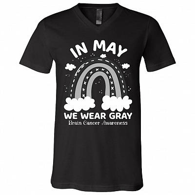 In May Tshirt Vneck, Black, V-Neck T-Shirt