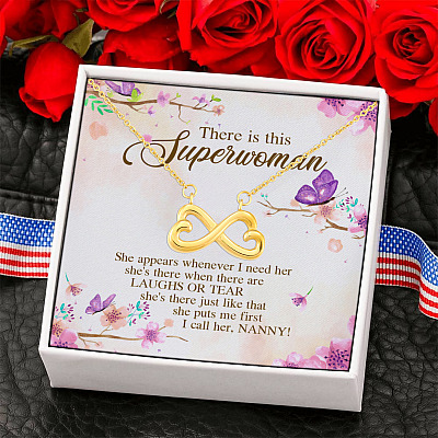Alternative view of There Is This Superwoman Nanny Infinity Heart Pendant Necklace