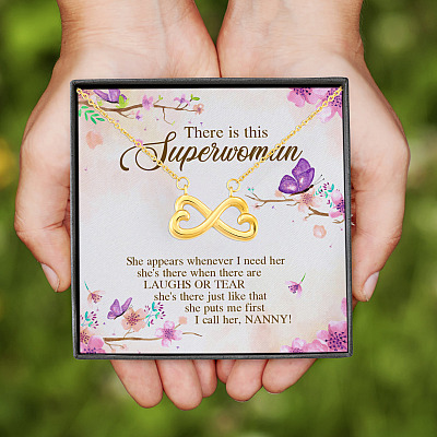There Is This Superwoman Nanny Infinity Heart Pendant Necklace