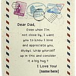 Personalized Dear Dad Elanket, White, Cozy Plush Fleece Blanket - 50x60