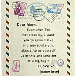 Personalized Dear Mom Even ket, White, Cozy Plush Fleece Blanket - 50x60